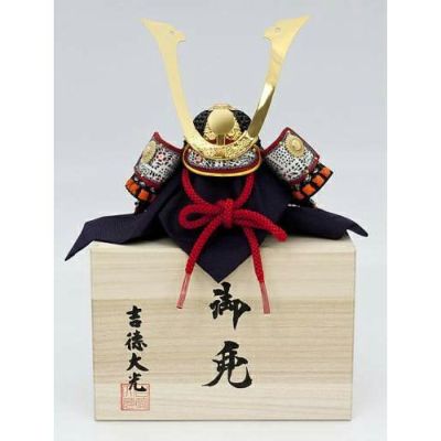 特製小型兜(桐箱入り)「長鍬形」11号 モダン かわいい 人気 おしゃれ
