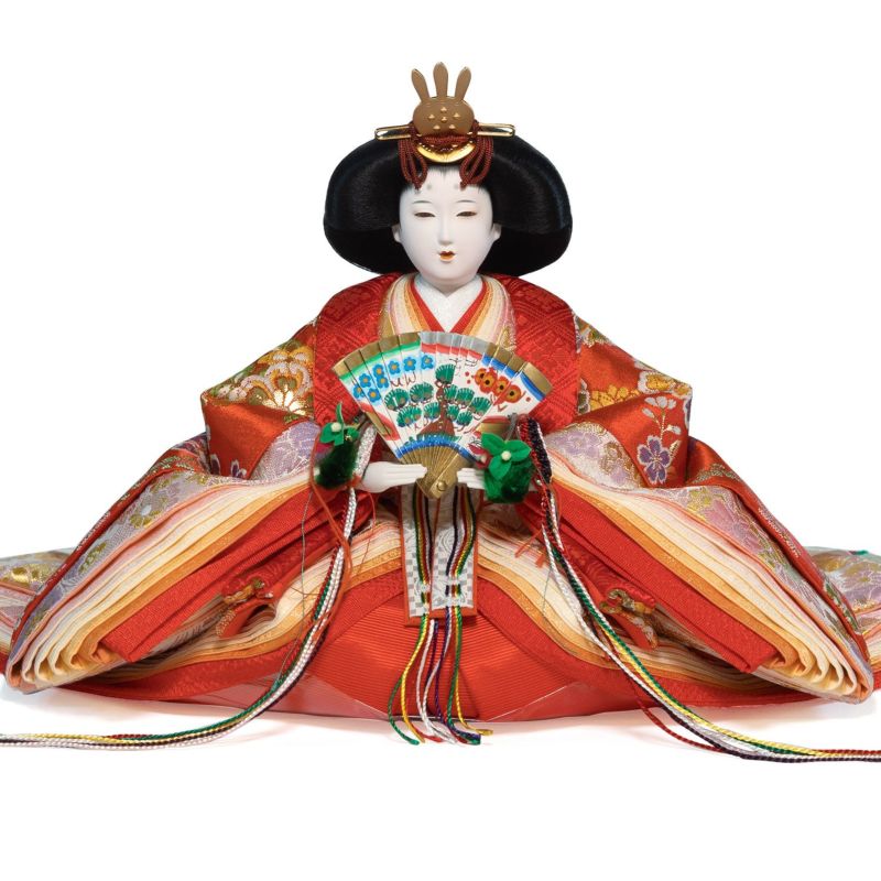 【雛人形】京八番親王四寸官女十二人飾り　能楽鶴亀雛 モダン かわいい 人気 おしゃれ