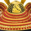 【五月人形】正絹赤絲縅 兜8号収納箱飾り 雄山作 モダン かわいい 人気 おしゃれ