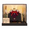 【五月人形】正絹赤絲縅 和紙小札兜1/3床飾り 小柴鑚穂作 モダン かわいい 人気 おしゃれ