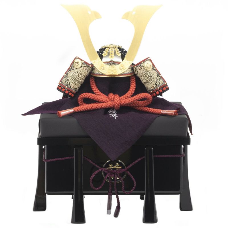 【五月人形】正絹赤絲縅 和紙小札1/3兜床飾り 小柴鑚穂作 モダン かわいい 人気 おしゃれ