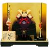 【五月人形】正絹萌黄肩橙縅　和紙小札1/4兜床飾り 加藤義駿作 モダン かわいい 人気 おしゃれ
