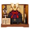 【五月人形】正絹赤絲縅 和紙小札1/5兜床飾り 大越保広作 モダン かわいい 人気 おしゃれ