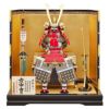 【五月人形】正絹赤絲縅 兜純金箔押鎧10号床飾り 平安一水作 モダン かわいい 人気 おしゃれ