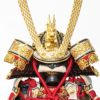【五月人形】正絹赤絲縅 兜純金箔押鎧10号床飾り 平安一水作 モダン かわいい 人気 おしゃれ