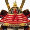 【五月人形】正絹赤絲縅 兜純金箔押鎧10号床飾り 平安一水作 モダン かわいい 人気 おしゃれ