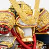 【五月人形】正絹茜絲縅 鎧5号床飾り 雄山作 モダン かわいい 人気 おしゃれ