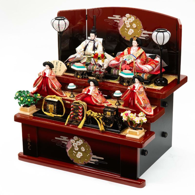 雛人形　吉徳　３段5人飾り　花ひいな　A-1 雛人形 吉徳 3段5人飾り 花ひいなA-1 三段飾り｜MAHOROBA
