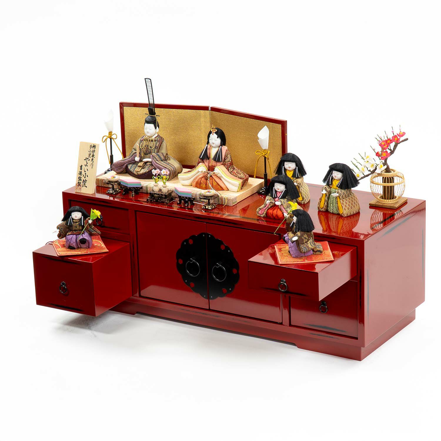 雛人形】木目込七人収納飾り 柿沼東光作 やよい小筐 | 雛人形