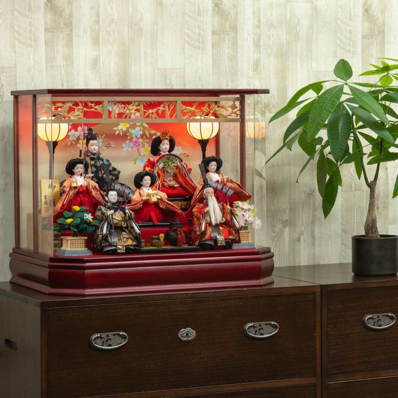 豪華 ひな人形 ケース入り 7人飾り 68cm幅 雛祭り 収納箱付き 美品 豪華 ひな人形 ケース入り 7人飾り 68cm幅 雛祭り 収納箱付き 美品
