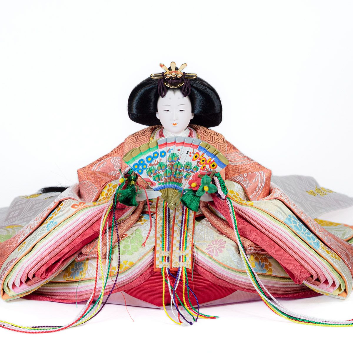 官女　雛人形　京雛 桂甫作安藤人形店の七段飾り（官女・五人囃・随臣・仕丁） | 雛人形