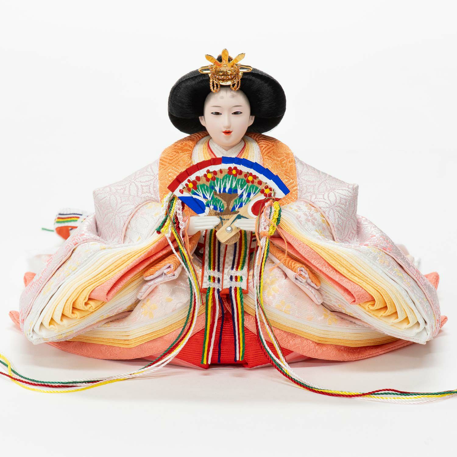 雛人形 新品展示品☆ひな人形☆芥子親王の収納飾り☆薄黄色塗